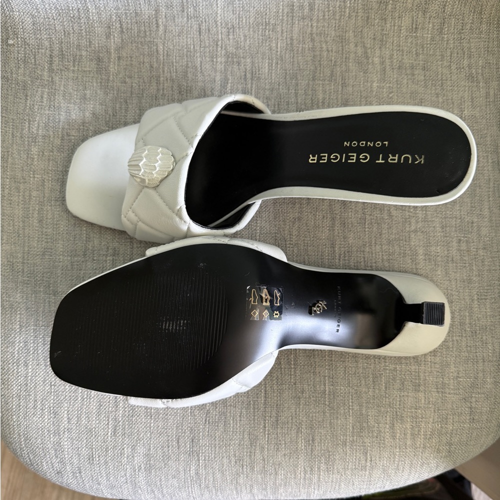 Kurt Geiger White Quilted Women's Slides - Picture 4 of 5